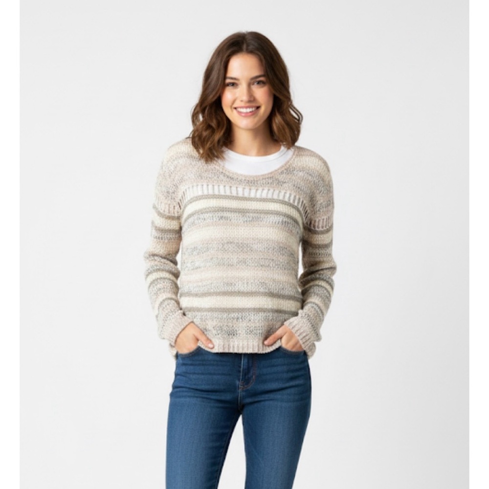 NARAMAGUE Open Crochet Pullover Sweater, Women’s Italy Size 44, Multicolor